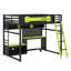 Lit mezzanine en bois avec bureau-628921771