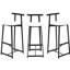 Comptoir en métal de 3, capacité de poids de 220 lb, look moderne, noir et blanc 3 avec dossier, cadre, charge,-116736963