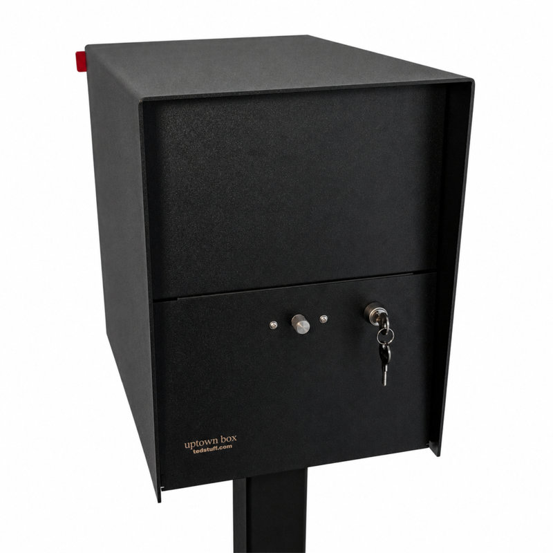 Qick Ship Locking Drop Box in Black, Black