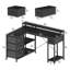 L-Shaped Computer Desk With 4 Drawers, Gaming Desk With Power Outlet And Monitor Stand, Corner Desk-1343835244