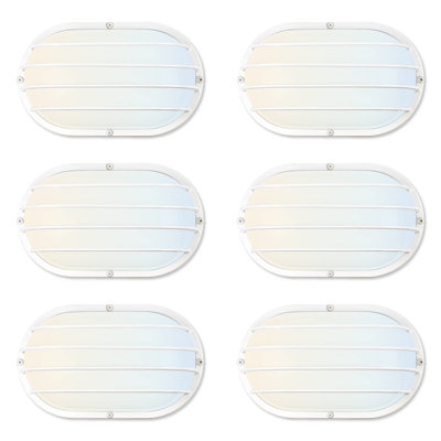 Luminaire à cloison utilitaire blanc 11 pouces à DEL, lentille en résine résistante aux rayons UV, 120V Triac à intensité variable, 800 lumens, CCT, blanc réglable, 3000K / 4000K / 5000K