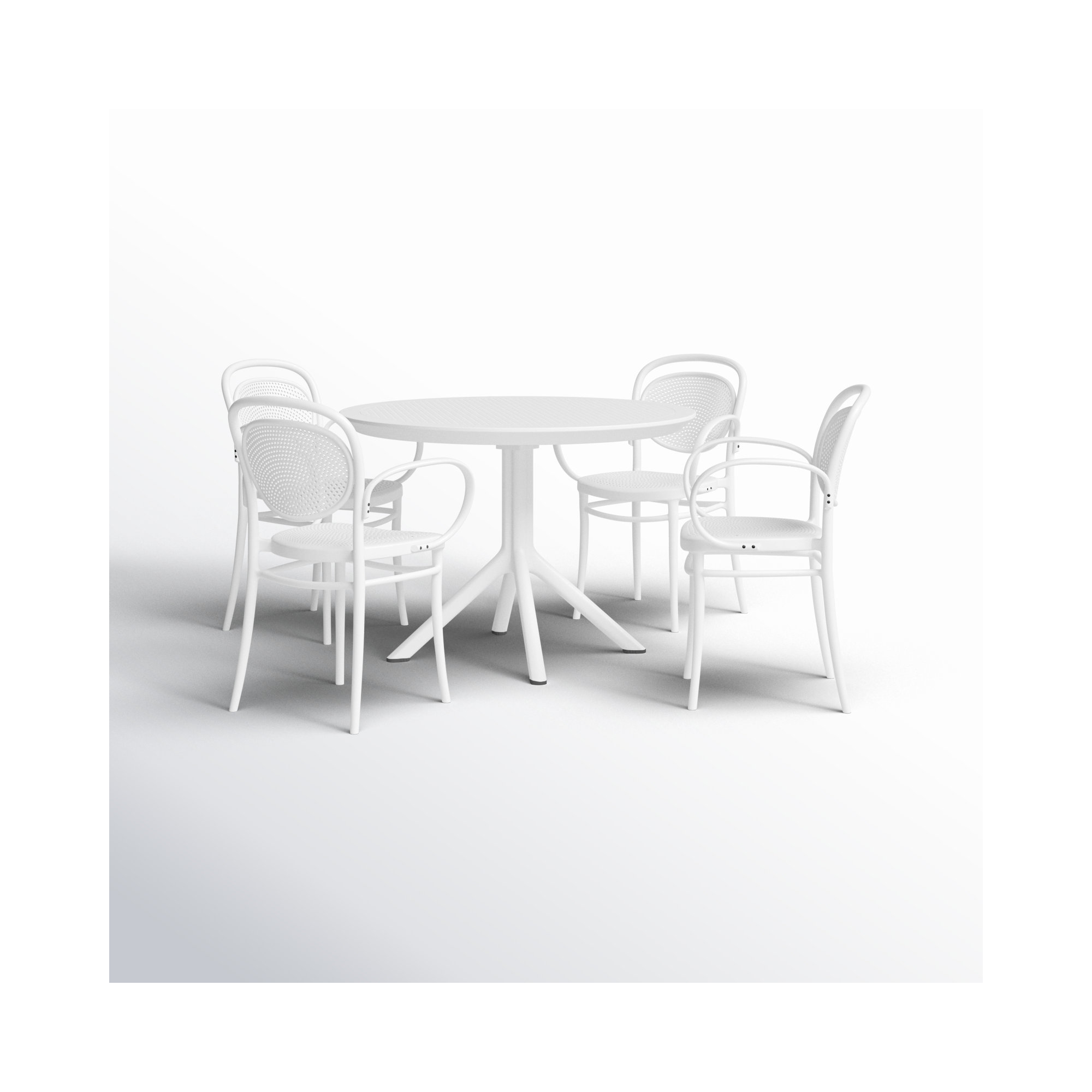 Farrah Marcel Armchair 5 Person Dining Set, White