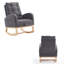  Chaise berçante de chambre de bébé avec repose-pieds rabattable, chaise berçante en tissu à haut dossier en peluche avec poche latérale, chaise longue d'appoint en bois d'hévéa, gris-1359605053