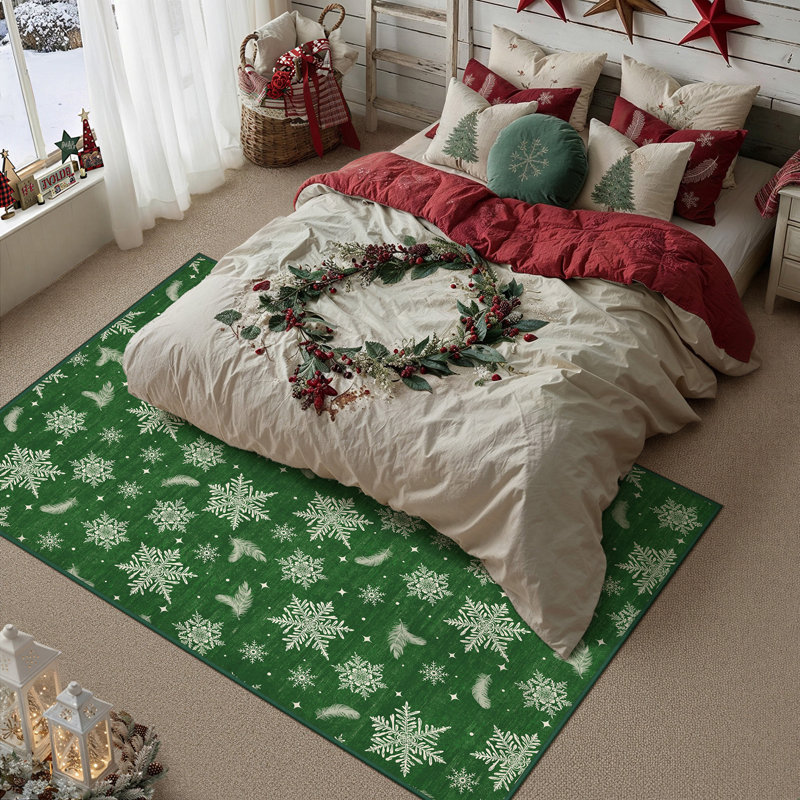 Tapis de vacances WinterJoy, Green, Rectangle 8'x 10'