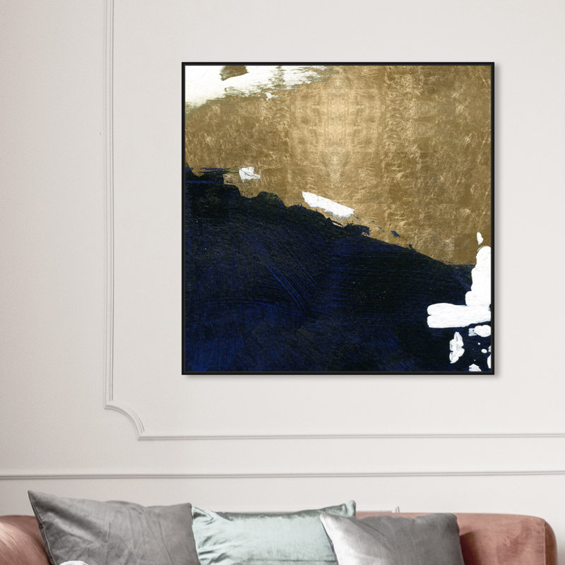 «Abstract Ocean Ocean Night Textures», reproduction d'art graphique, H 12 po x l 12 po, Cadre noir