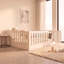 Grand lit sur pied Montessori certifié PCC avec garde-corps pleine grandeur et porte d'accès, structure de lit pour enfant en bois massif à profil bas, aucun sommier requis, blanc-898037794