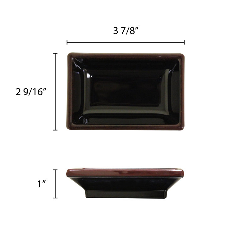 Soucoupe rectangulaire en mélamine 2,5 po tenmoku