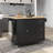 52.7" Rolling Kitchen Island With Solid Wood Top, Locking Wheels, Storage Cabinet, Drop Leaf Breakfast Bar & Spice/Towel Rack, Black-1793353837