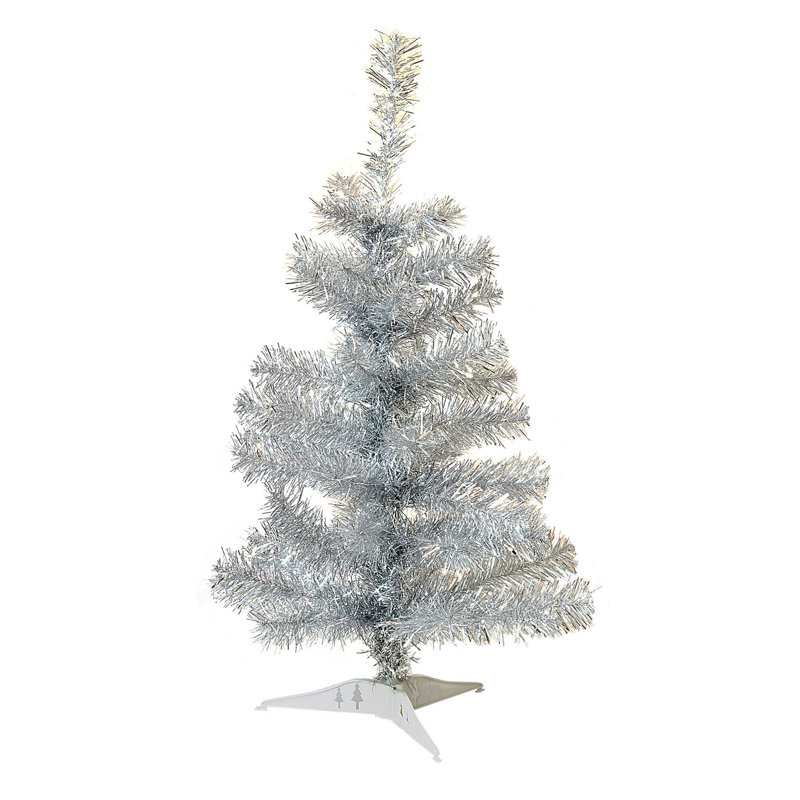 1.97' H Artificial Pine Christmas Tree, Silver