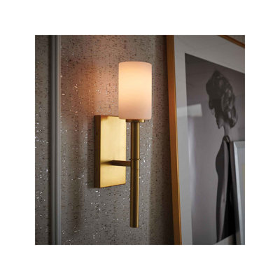 Margeaux Medium Single Light Wall Sconce with Etched Opal Glass Shade