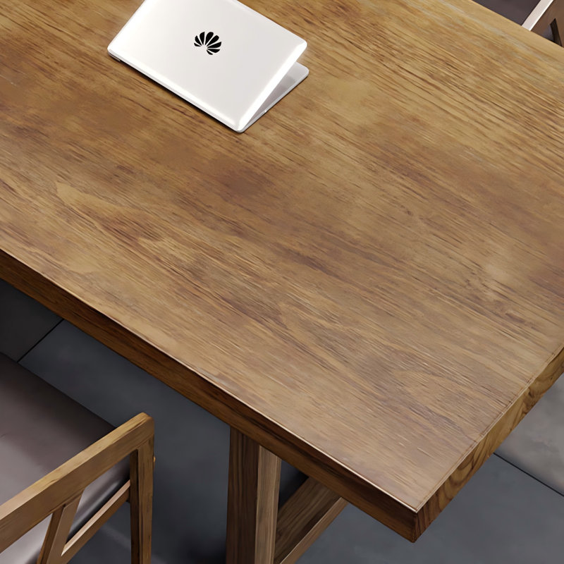 Table de conférence 78,74 "rectangulaire simple en bois massif brun, 29.53" H x 78.74" W x 31.5" D