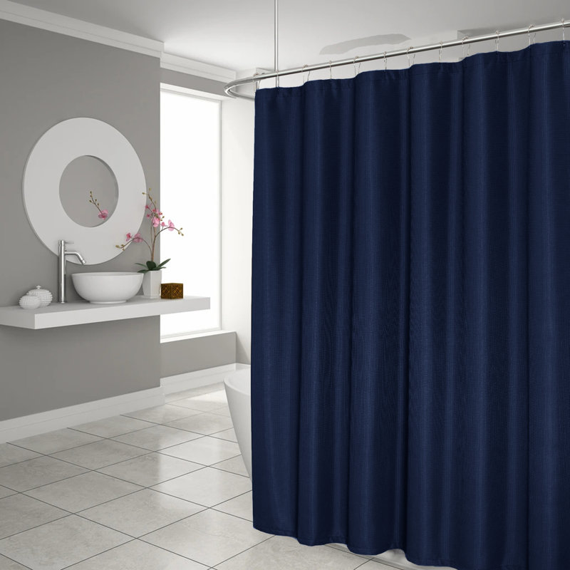 Rideau de douche simple de couleur unie, Bleu marine
