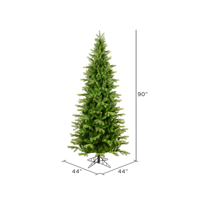 Vickerman 9'' X 52" Balsam Spruce Slim Artificial Christmas Tree, Unlit, 7.5'
