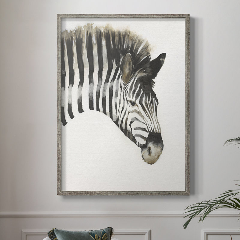 Zebra Stripes Framed Print - Solid Wood, 15" H x 12" W