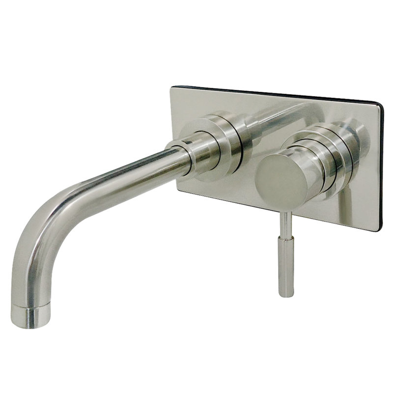 South Beach Wall Mount Bathroom Faucet, Satin Nickel
