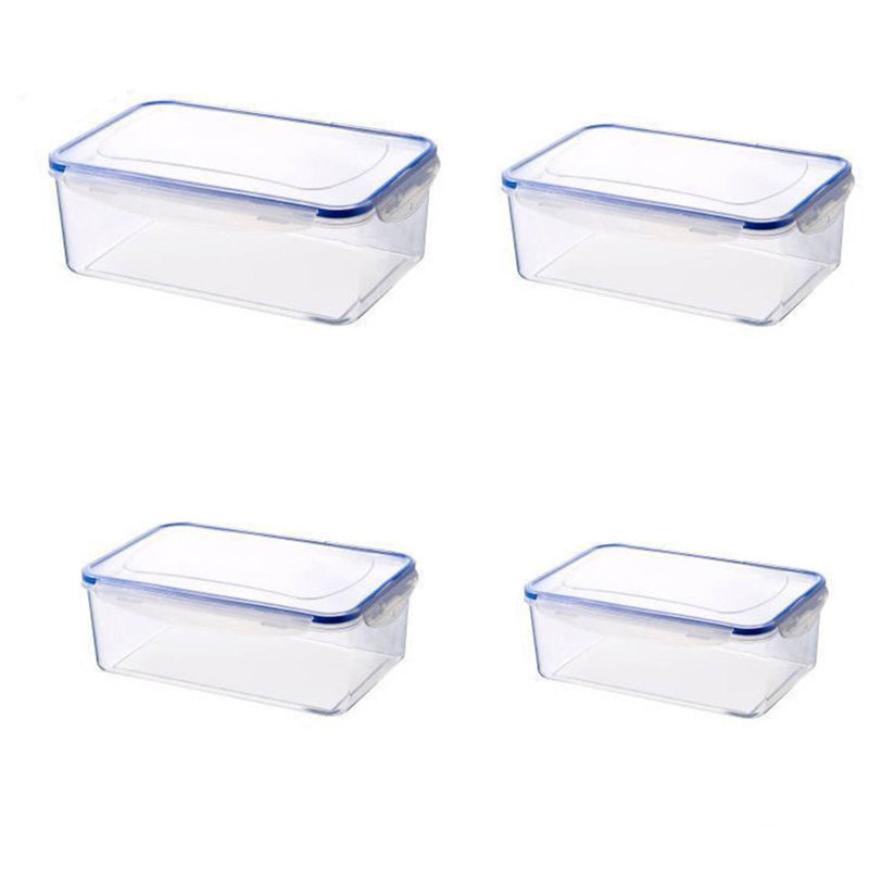 Ensemble de 4 sacs de rangement en plastique transparent, étanches et sous vide, pour une conservation optimale des aliments frais. Boîte de rangement hermétique avec couvercle pour la cuisine.