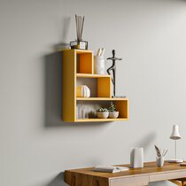 Yellow Floating Shelf/ Book Shelf/ Entryway Shelf/ Floating Console/  Nightstand/ Mesita De Noche/ Table De Nuit/ Bedroom Storage/ Interiors 