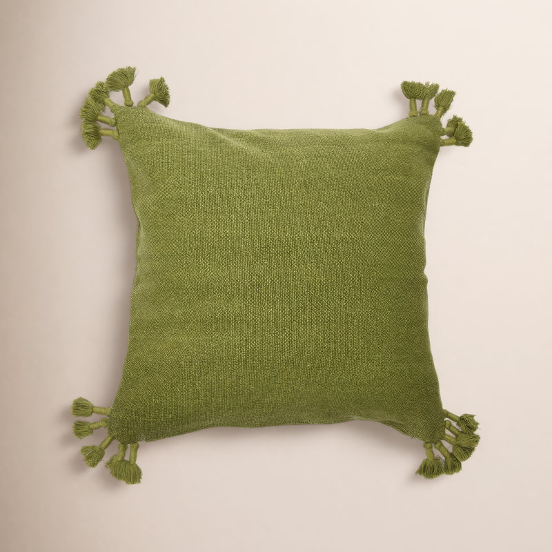 Almerton Tassels Down Reversible Throw Pillow, Tan, Pillow Cover Only - No Insert
