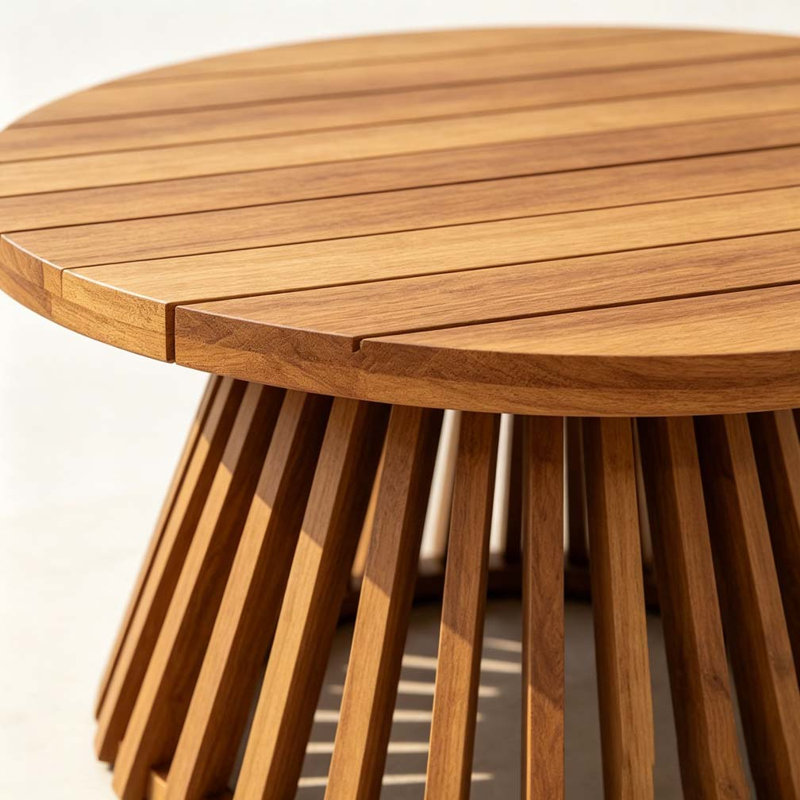 Table basse en bois, Teck clair