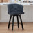 Swivel Upholstered Counter Stool With Metal Frame,-1906160405