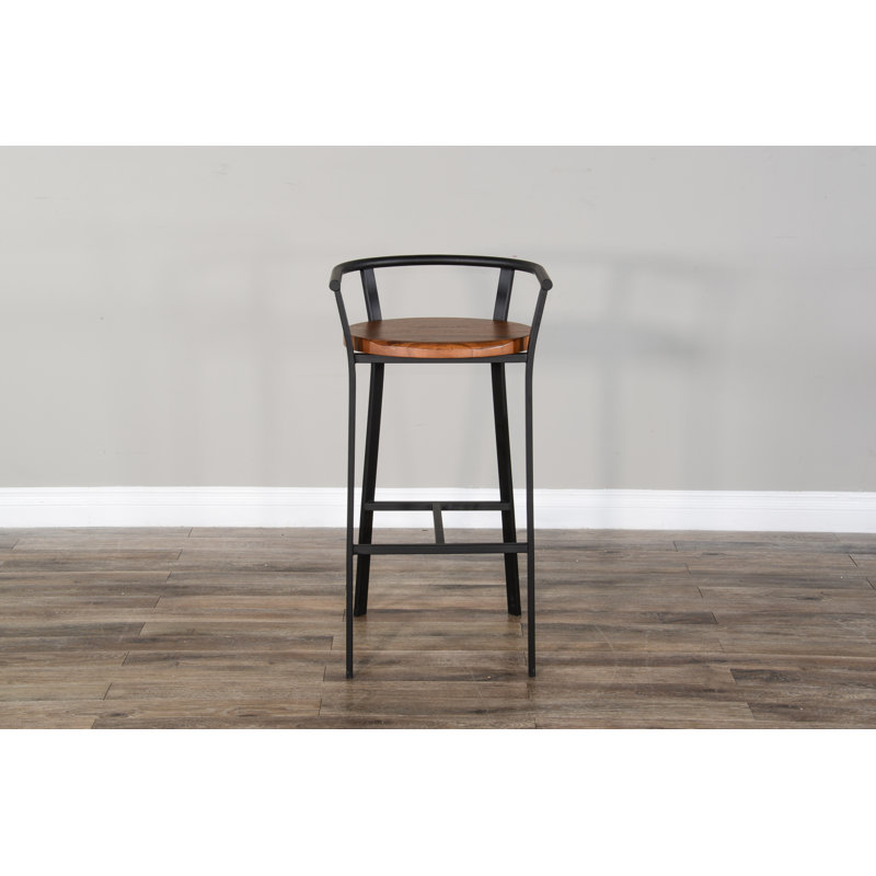 Tabouret de bar en bois massif Ragland, Chêne rustique, Tabouret de bar (siège d’une hauteur de 30 po)