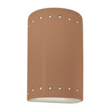 Ambiance - Large Cylinder W/ Perfs - Closed Top Wall Sconce - Carbon Matte Black - E26