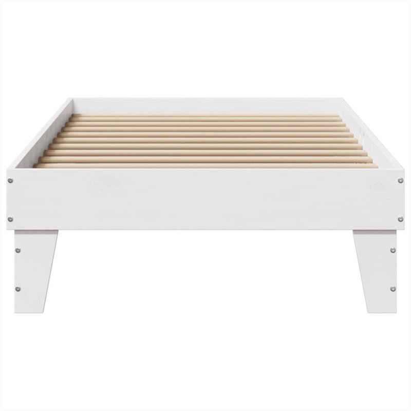 Solid Wood Bed, European Single (90 x 200cm), White