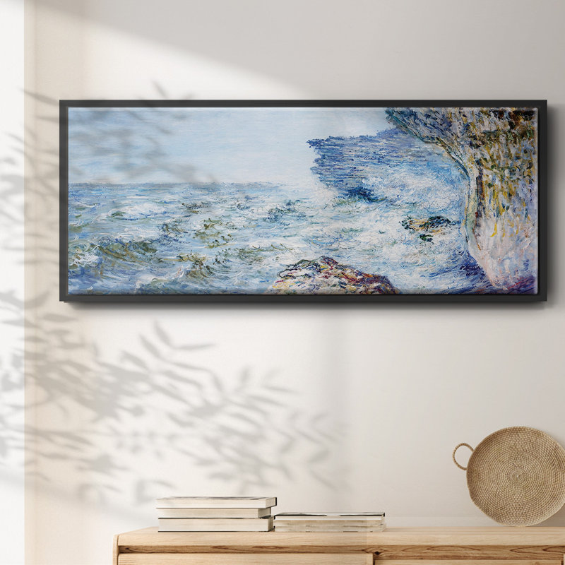 The Sea at Fecamp, 1881 - Framed Canvas, 12" H x 30" W