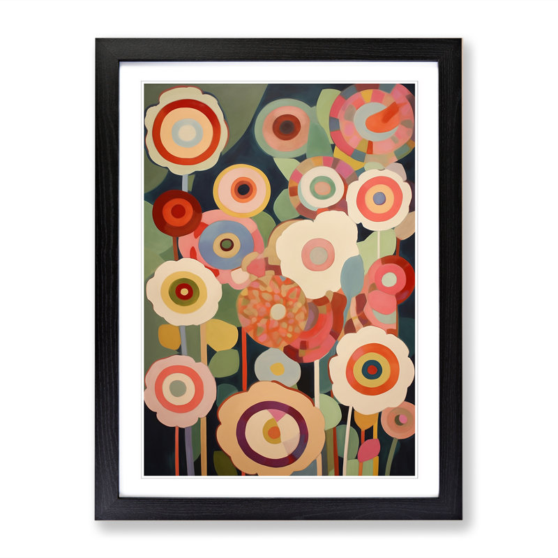FRM-V0523-947X Flowers Orphism Design Vol.12 - Print, Black, 46cm H x 34cm W x 2cm D