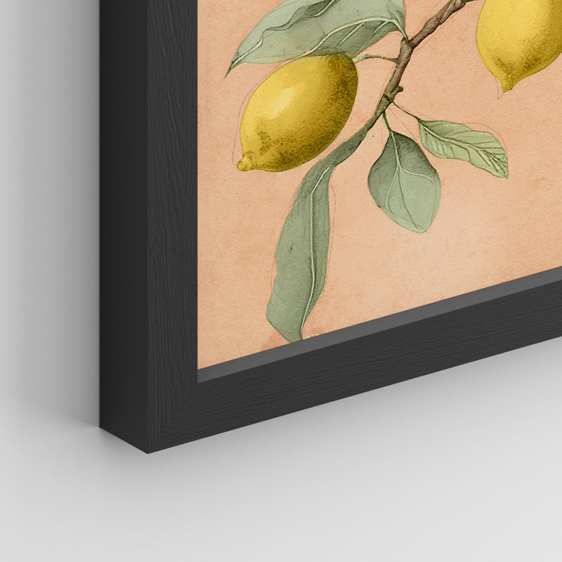 Citrons jaunes - reproduction d'un seul cadre photo, Noir, H 14 po x l 11 po