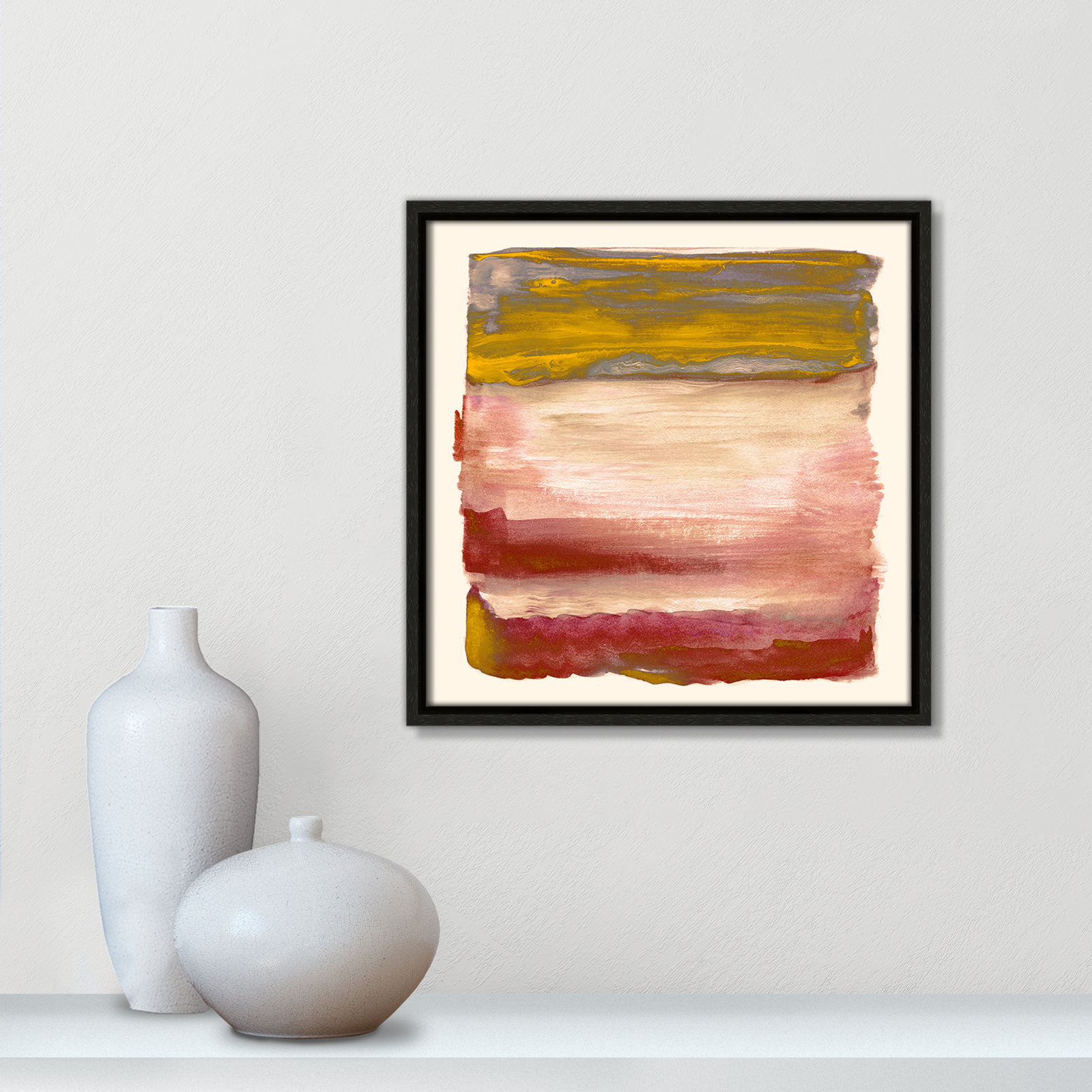 Yellow Sky I Print by Nan, 13.5" H x 13.5" W, Espresso
