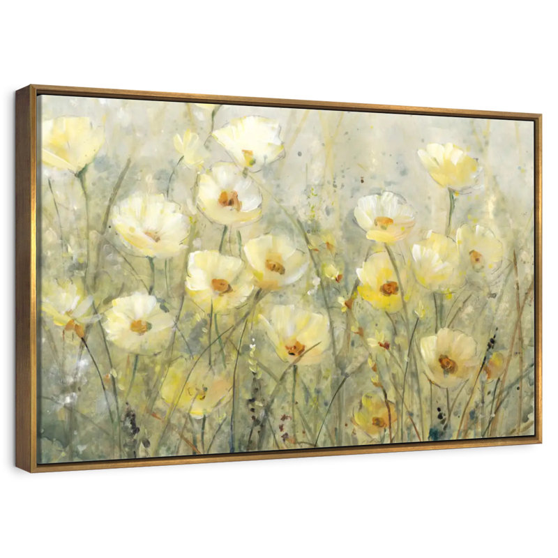 Été en fleurs I, Cadre flottant doré, 37 po x 25 po