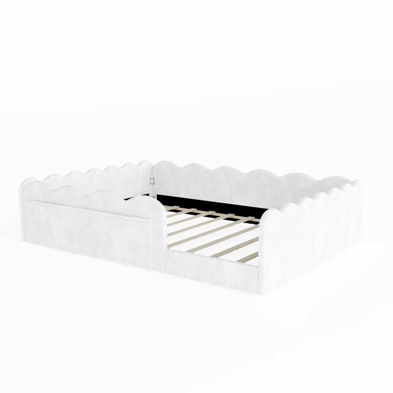 Lits sécuritaires pour le sol avec rangement, lit double en bois aggloméré pour enfants