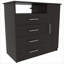 Ensemble de mobilier de chambre à coucher, armoire moderne 2 pièces Commode 4 tiroirs, rangement pour toute chambre à coucher, finition noire | Noir | Panneau de particules-1731938535