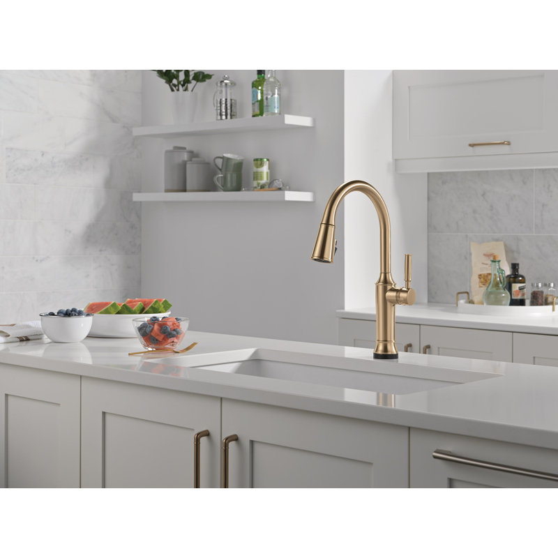 Robinet d'évier de cuisine avec technologie sans contact Renaldi Touch2O, Bronze champagne Lumicoat