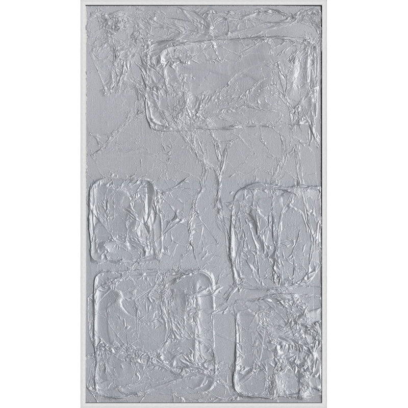 «Metallic Grunge 1» par Lillian August - peinture à cadre flottant sur bois