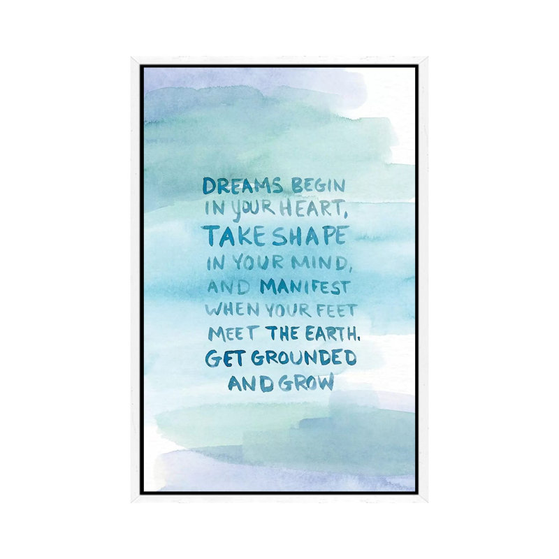 Dreams Begin by Stephanie Ryan - Print on Canvas, White Floater Framed, 66.04cm H x 45.72cm W x 3.81cm D