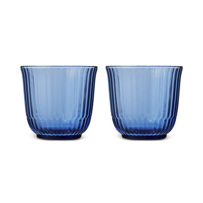 Royal Copenhagen Waves Glass, Blue, Set of 2