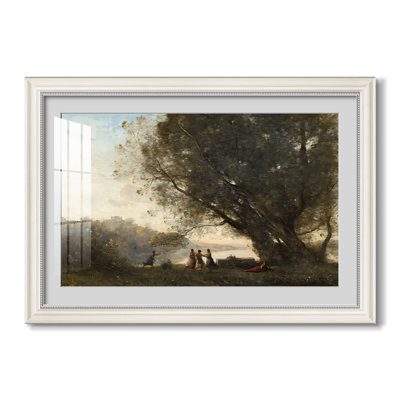 Custom Framed Masterpiece " Dance Under The Trees At The Edge Of The Lake, C. 1865-1870-Jean-Baptiste " by Jean-Baptiste-Camille Corot