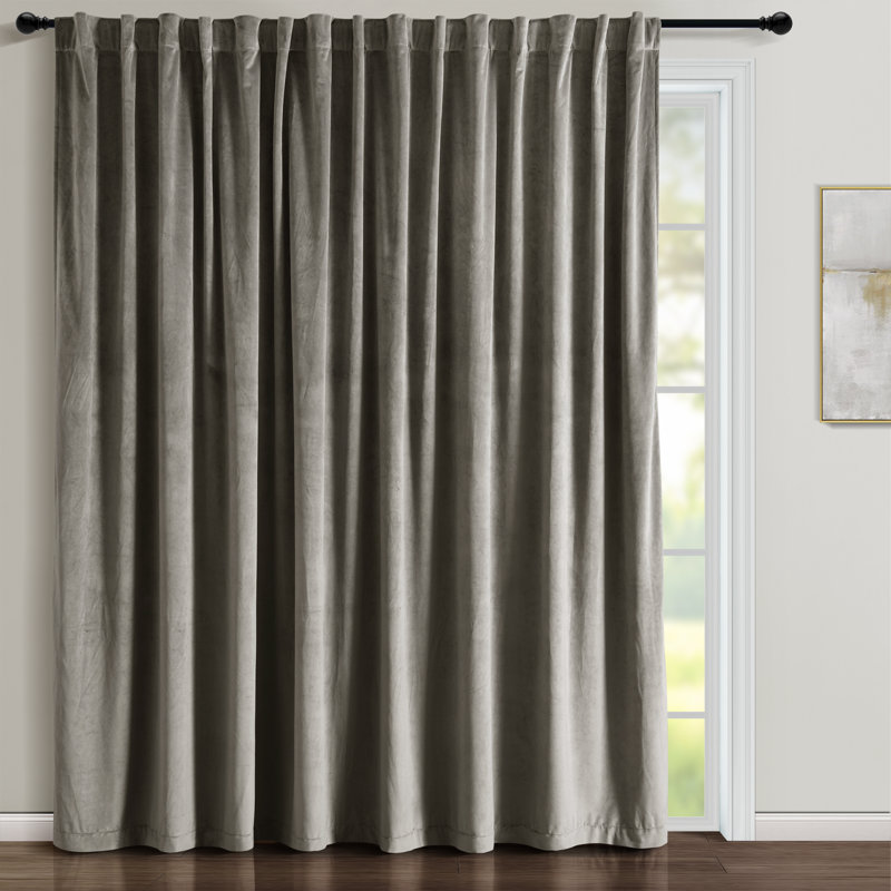 Brundige Solid Room Darkening Thermal Curtain Panels, Gray