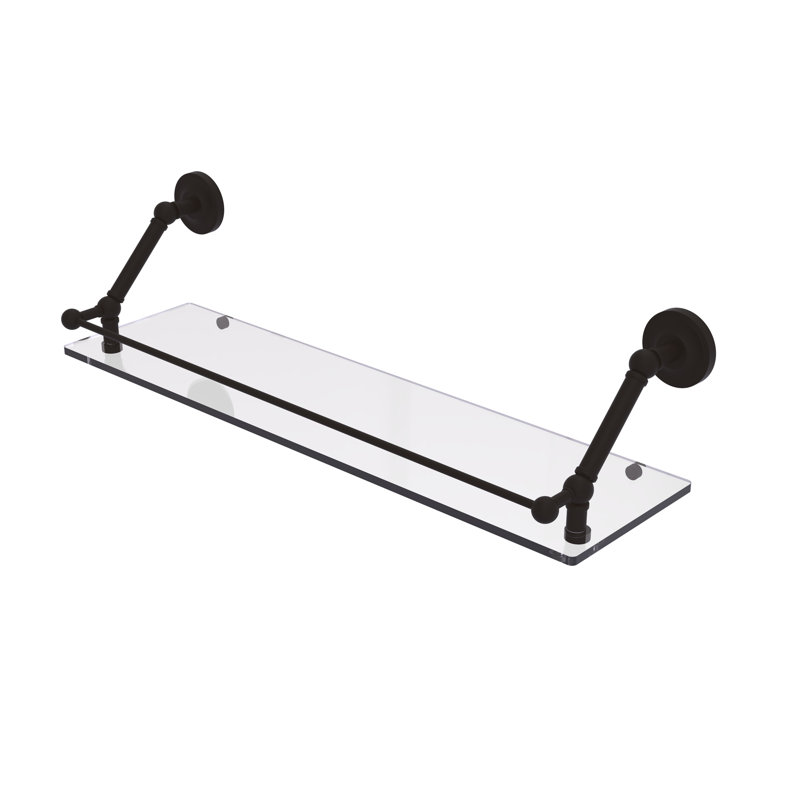 Tablette flottante avec barre de galerie Alcott, Bronze huilé, H 8 po x l 30 po x P 8,6 po