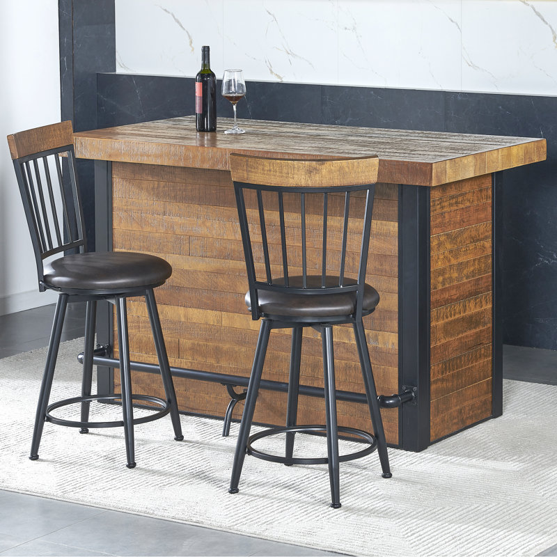 Ricard Swivel Upholstered Counter Stool with Metal Frame