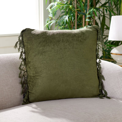 Dandria Tassels Chenille Reversible Throw Pillow