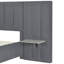 Grand lit plateforme tapissier avec grande tête de lit, mobilier de chambre à coucher, velours, beige-418421919