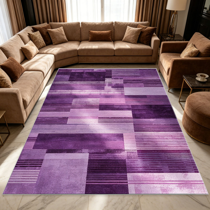 Purple Patchwork   area rugs for Living Room, Soft and Comfortable, Suitable for all seasons, easy to maintain, machine washable Indoor floor mat, Under Table Farmhouse suitable for Bedroom, Dining Room, Study,  Balcony, Home Decor Patio