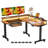 L Shaped Electric Standing Desk With Under-Desk Drawers Built-In Power Outlets-214957217