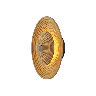 Rattan - Caribe ADA LED Wall Sconce - Matte Black - Rattan Shade