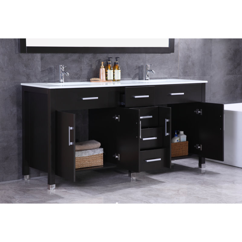 Ensemble de meuble-lavabo double 72 "avec miroir