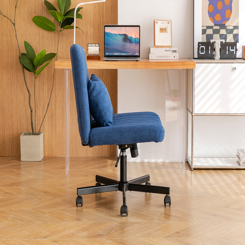 Chaise de bureau Criss Cross, Lin bleu