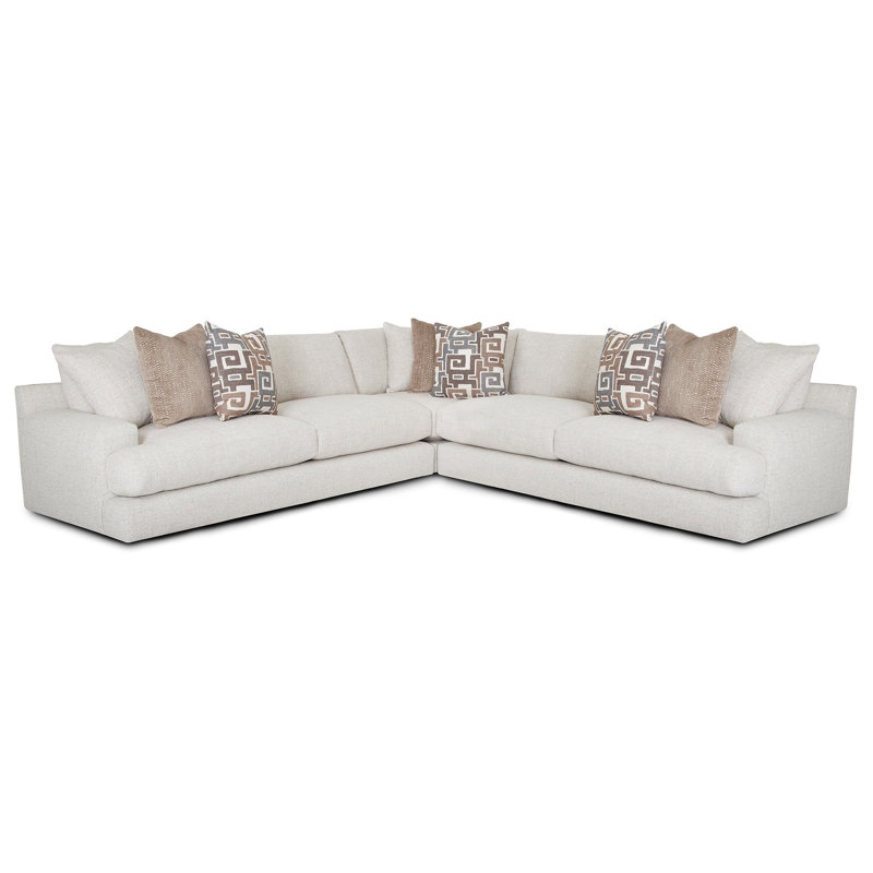 Alla 3-piece Symmetrical Sectional, Ivory Polyester Blend